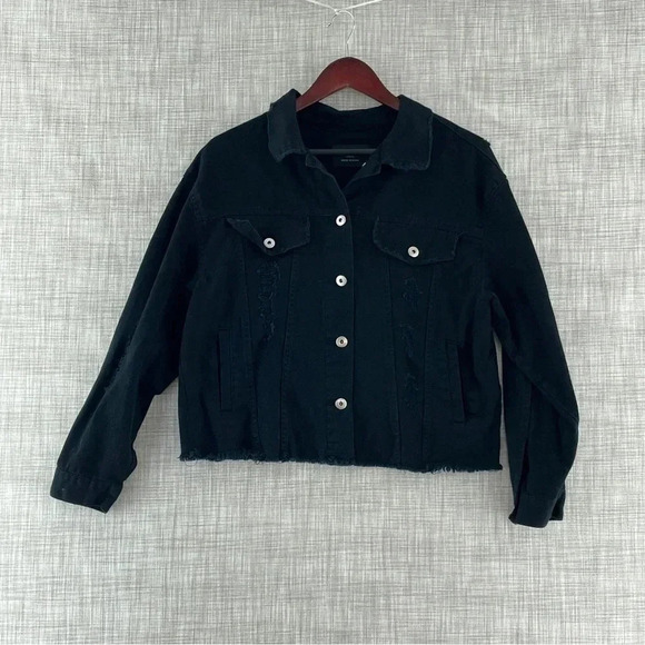 Love Tree Women's size Small Distressed Jean jacket 9610 - Picture 1 of 8
